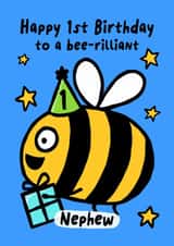 Cute Birthday Card - 1st - For Nephew - Bumble Bee created by Macie Dot Doodles