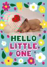 Personalised New Baby Photo Card created by Woah there Pickle - Pretty New Baby Card - Hello Little One