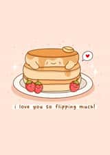 Cute Anniversary/Valentine's Day Card - Pancakes - Flipping created by Rosalie Perl