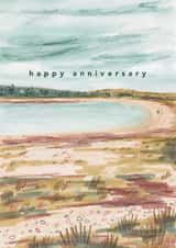 Classic Anniversary Card - Beach Landscape created by Joy Jen Studio