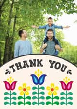 Personalised Thank You Photo Card created by Woah there Pickle - Pretty Thank You Card - Folk Florals