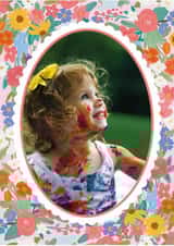 Personalised Mothers Day Photo Card created by Jenna Holcomb - Pretty Mother's Day/Birthday Card - Colourful Floral Frame