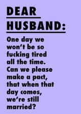 Funny Anniversary Card - For Husband - Pact created by Phaedra Peer