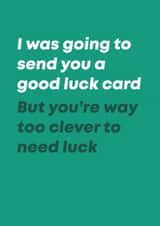 Classic Good Luck Card - Too Clever created by Bev O'Connor || @oconnordesign
