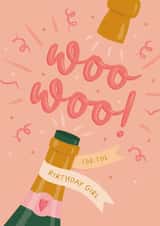 Classic Birthday Card - Champagne Bottle created by The Pattern Press