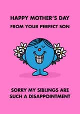 Cheeky Mother's Day Card - Mr. Men - Siblings Are Such A Disappointment created by Mr. Men
