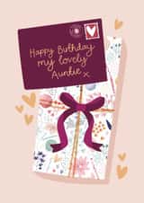 Classic Birthday Card - For Auntie - Letter created by Two For Joy Illustration