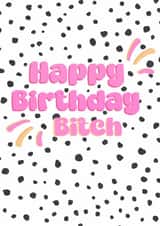 Cute - happy Birthday Card - Dalmatian Print - Pink created by Zoe Foster