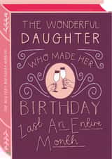 Funny Birthday Card - For Daughter - Book created by Two For Joy Illustration