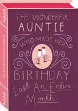 Funny Birthday Card - For Auntie - Book created by Two For Joy Illustration
