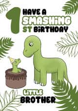 Cute 1st Birthday Card - For A Little Brother - Dinosaurs created by @Cupsie's Creations