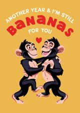 Cute Anniversary Card - Bananas for You - Cute Monkeys created by Folio | Ian Owen