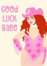 Whimsical good luck card for your bestie - Good Luck Babe created by Dani Law Art