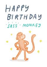 Cute Birthday Card - Sass Monkey - Stars created by Sarah Ray