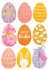 Cute Easter Card - Happy Easter - Easter Eggs created by Debbie Daley Illustrations