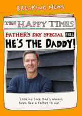 Personalised Father's Day Photo Card created by Poet and Painter - Funny Father's Day Card - Newspaper - He's The Daddy!