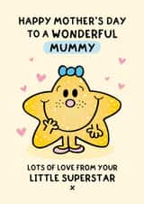 Cute Mother's Day Card - For Mummy - From Your Little Superstar created by Mr. Men