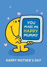Cute Mother’s Day Card - For Mummy - Mr. Happy created by Mr. Men