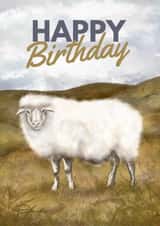 Cute Birthday Card - Sheep - Countryside Landscape created by Hello Fridays Studio