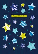 Classic Birthday Card - For Him - Stars created by Kath Watmough Designs