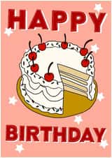 Happy Birthday Card with cake design created by Piss Poor Press