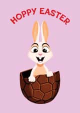 Cute Easter Card - Hoppy Easter - Chocolate Egg created by Folio | Ian Owen