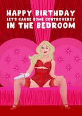 Cheeky Birthday Card - Sabrina Carpenter - Controversy - Brit Awards created by Pink Peach Cards