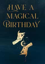 Have A Magical Birthday - Celestial Whimsy Witch Greeting Happy Birthday Card created by HEXEN