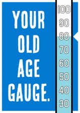 Funny Birthday Card - 80th - Old Age Gauge created by Nigel Sutherland