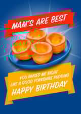 Funny Birthday Card - For Mam - Yorkshire Puddings created by Blind Faith