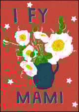 Welsh mothers day card with hand drawn Poppy Design created by Piss Poor Press