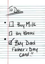 Funny Father's Day Card - To Do List created by Becca Davis 