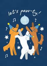 Cute Birthday Card - Dancing Dogs - Disco Ball created by Hello Elks