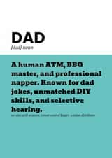 Fun Father's Day Card - Definition - Selective Hearing created by @EmilySwallow
