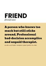 Fun Birthday Card - For Friend - Definition created by @EmilySwallow