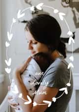 Personalised Mothers Day Photo Card created by AniSomi - Pretty Mother's Day Card - Floral Wreath