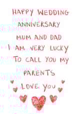 Heartfelt Anniversary Card - For Parents - Love You created by HCD Illustration