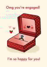 Cute Engagement Card - Omg You're Engaged! - Ring created by Emelia Brooks