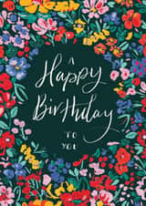 Pretty Birthday Card - For Her - Happy Birthday To You - Summer Flowers created by Rebecca Prinn