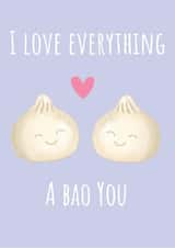 Cute Love & Friendship Card - Bao Buns - Pun created by Peach and Mimi