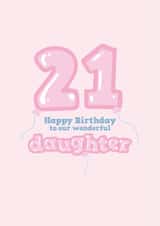 Fun 21st Birthday Card - For Daughter - Balloons created by @thats.canny