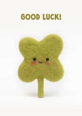 Cute Good Luck Card - Felt Four Leaf Clover created by Lemon and Sugar 