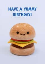 Cute Birthday Card - Felt Burger - Yummy Birthday created by Lemon and Sugar