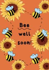 Cute Get Well Card - Bee Well Soon - Bees created by @Laura Lonsdale Designs