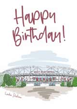 Fun Birthday Card - London Stadium - West Ham United created by Moo & Snip