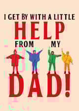 Classic Father's Day/Birthday Card - The Beatles - With A Little Help From My Dad created by Kitty Strand