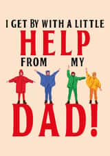 Classic Father's Day/Birthday Card - The Beatles - With A Little Help From My Dad created by Kitty Strand