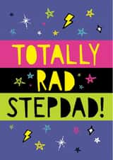 Fun Father's Day/Birthday Card - Totally Rad Stepdad! - Stars created by Bow & Bell