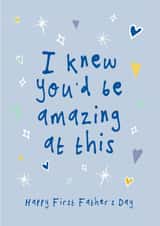 Cute Father's Day Card - First Father's Day - Amazing At This created by Bow & Bell
