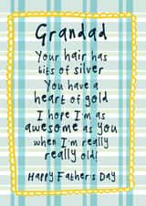 Cheeky Father's Day Card - For Grandad - Silver Hair Heart Of Gold created by Bow & Bell
